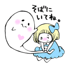 uiko with ghosts. sticker #5244367
