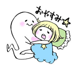 uiko with ghosts. sticker #5244373