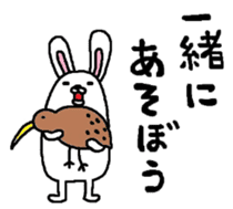 Rabbit and kiwi sticker #5245303