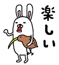 Rabbit and kiwi sticker #5245322
