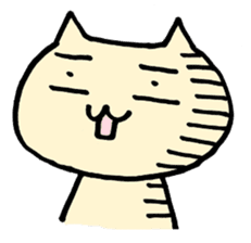 Lovable expression of cat sticker #5247527