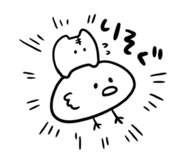 The bird of a cat and the friend. sticker #5249003