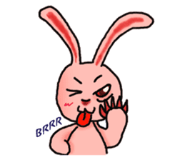 Pink Grumpy Rabbit sticker #5250420