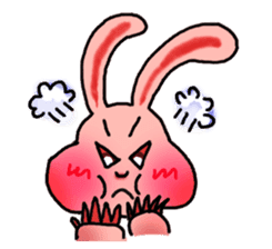 Pink Grumpy Rabbit sticker #5250421