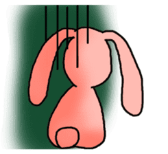 Pink Grumpy Rabbit sticker #5250422
