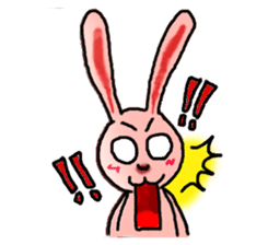 Pink Grumpy Rabbit sticker #5250423