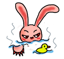 Pink Grumpy Rabbit sticker #5250424