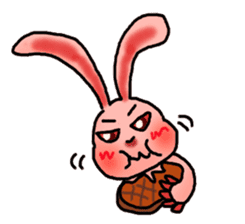 Pink Grumpy Rabbit sticker #5250426