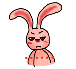 Pink Grumpy Rabbit sticker #5250427