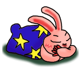 Pink Grumpy Rabbit sticker #5250430