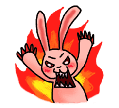 Pink Grumpy Rabbit sticker #5250432