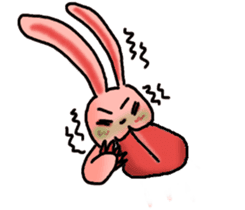 Pink Grumpy Rabbit sticker #5250435