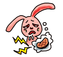 Pink Grumpy Rabbit sticker #5250436