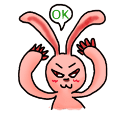 Pink Grumpy Rabbit sticker #5250437