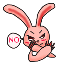 Pink Grumpy Rabbit sticker #5250438