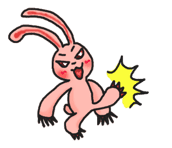 Pink Grumpy Rabbit sticker #5250440