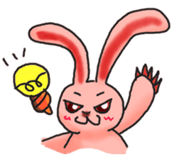 Pink Grumpy Rabbit sticker #5250445