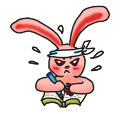 Pink Grumpy Rabbit sticker #5250446