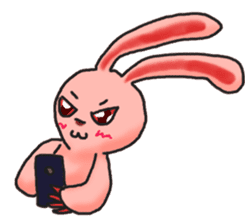 Pink Grumpy Rabbit sticker #5250448