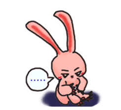 Pink Grumpy Rabbit sticker #5250449
