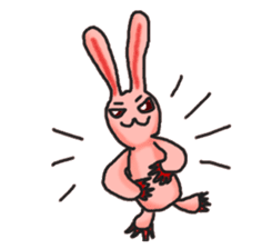 Pink Grumpy Rabbit sticker #5250450
