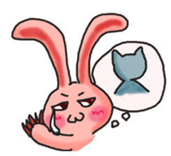 Pink Grumpy Rabbit sticker #5250451