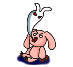 Pink Grumpy Rabbit sticker #5250453
