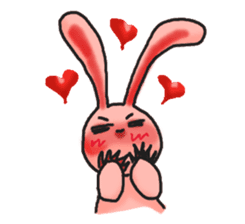 Pink Grumpy Rabbit sticker #5250459