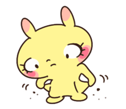 funny yellow rabbit sticker #5252230