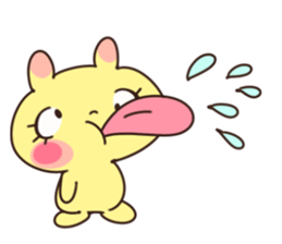 funny yellow rabbit sticker #5252232