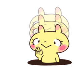 funny yellow rabbit sticker #5252249