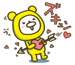 Happy yellow white bear sticker #5254385