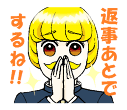 Boys of stand-up collared school uniform sticker #5257540