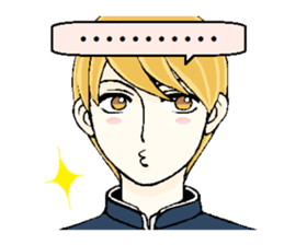 Boys of stand-up collared school uniform sticker #5257553