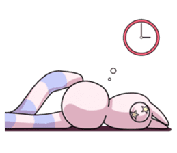 Bedhead rabbit. Doodling life. sticker #5258334