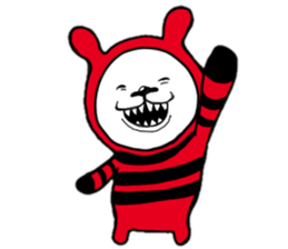 Red, black white bear sticker #5260092