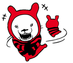 Red, black white bear sticker #5260094