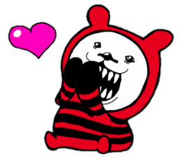 Red, black white bear sticker #5260100