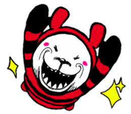 Red, black white bear sticker #5260101