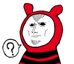 Red, black white bear sticker #5260104