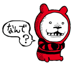 Red, black white bear sticker #5260105