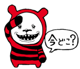 Red, black white bear sticker #5260106