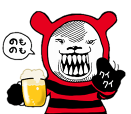 Red, black white bear sticker #5260108