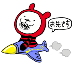 Red, black white bear sticker #5260111