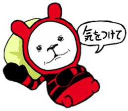 Red, black white bear sticker #5260113