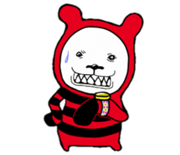 Red, black white bear sticker #5260114