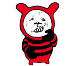 Red, black white bear sticker #5260116