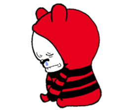 Red, black white bear sticker #5260117