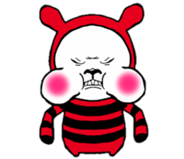 Red, black white bear sticker #5260118