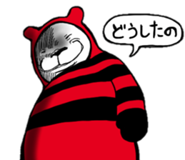 Red, black white bear sticker #5260123